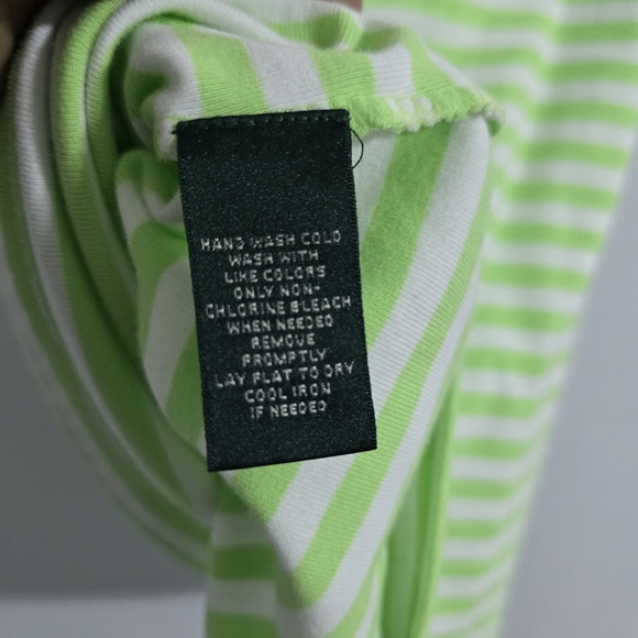 Lauren Ralph Lauren Green Striped Top M - Picture 7 of 9